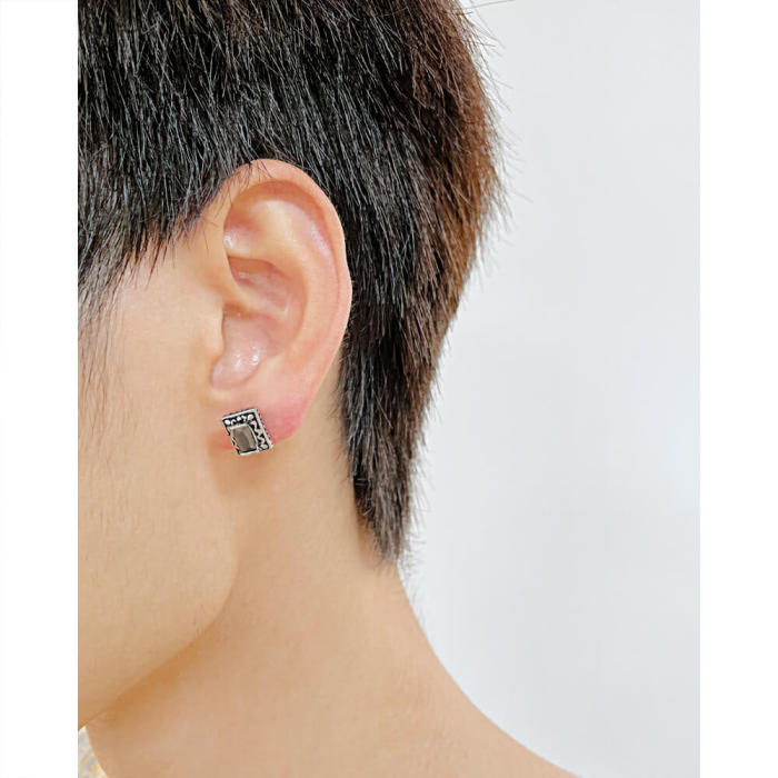 Wholesale Stainless Steel Mens CZ Earring