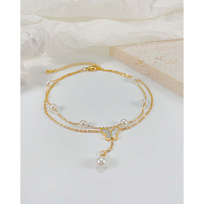 Wholesale Stainless Steel Pearl Anklet