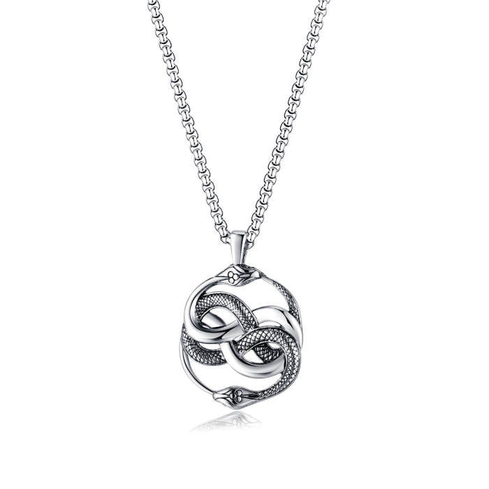 Wholesale Stainless Steel Double Snake Pendant