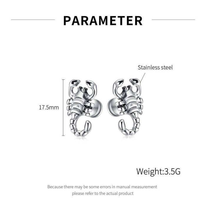 Wholesale Stainless Steel Scorpion Earrings for Men