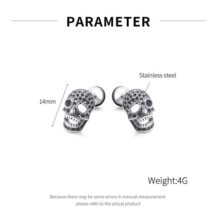 Wholesale Stainless Steel Skull Earrings