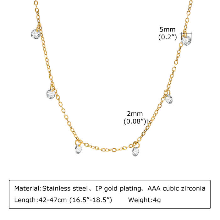 Wholesale Stainless Steel Necklace with CZ