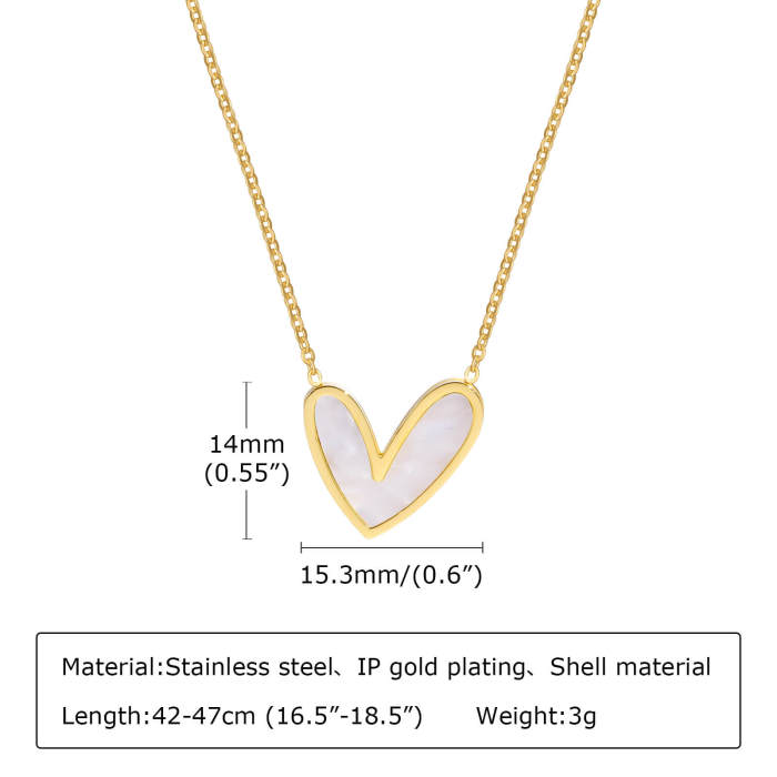 Wholesale Stainless Steel Women Heart Necklace