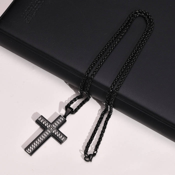 Wholesale Stainless Steel Black Cross Pendant