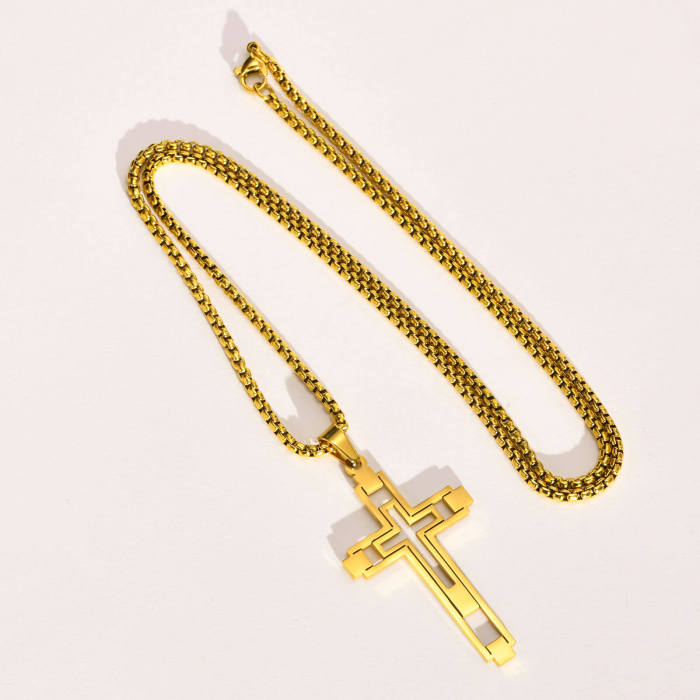 Wholesale Stainless Steel Hollow Cross Pendant
