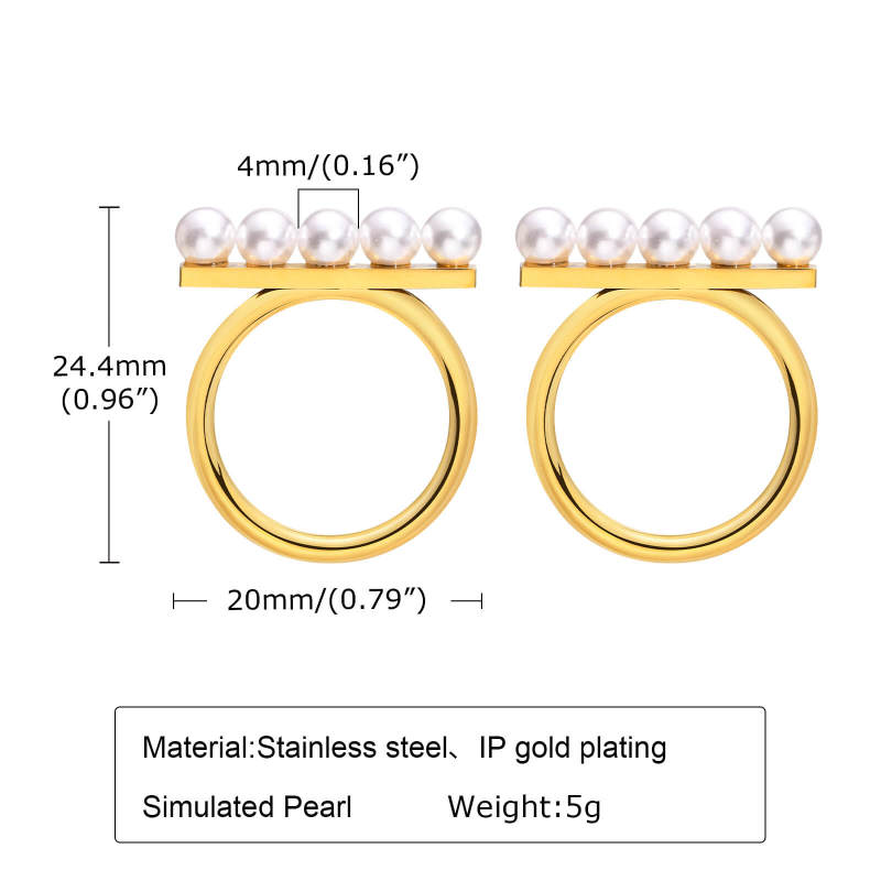 Wholesale Stainless Steel Imitation Pearl Earrings