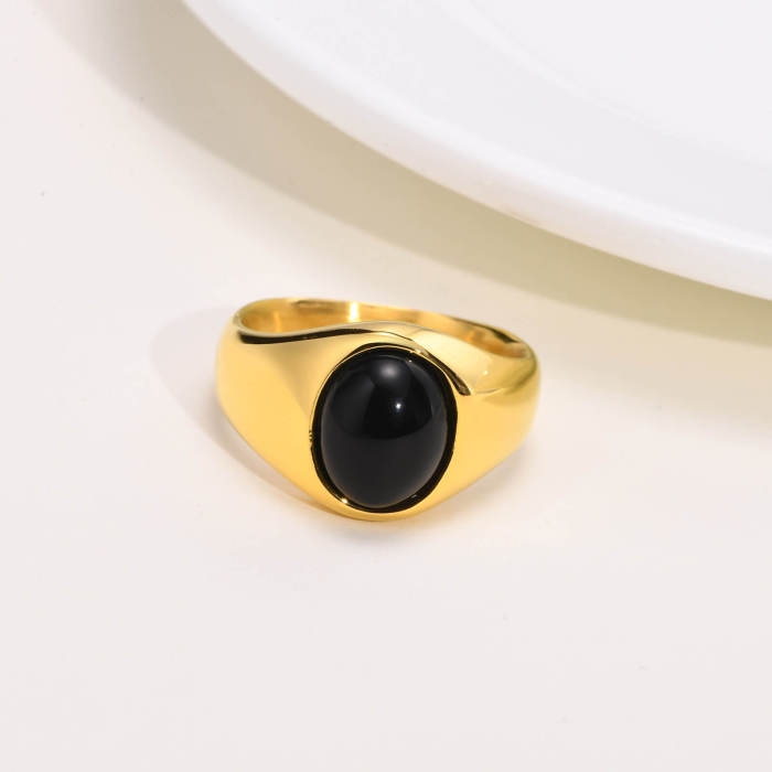 Wholesale Women Stainless Steel Agate Ring