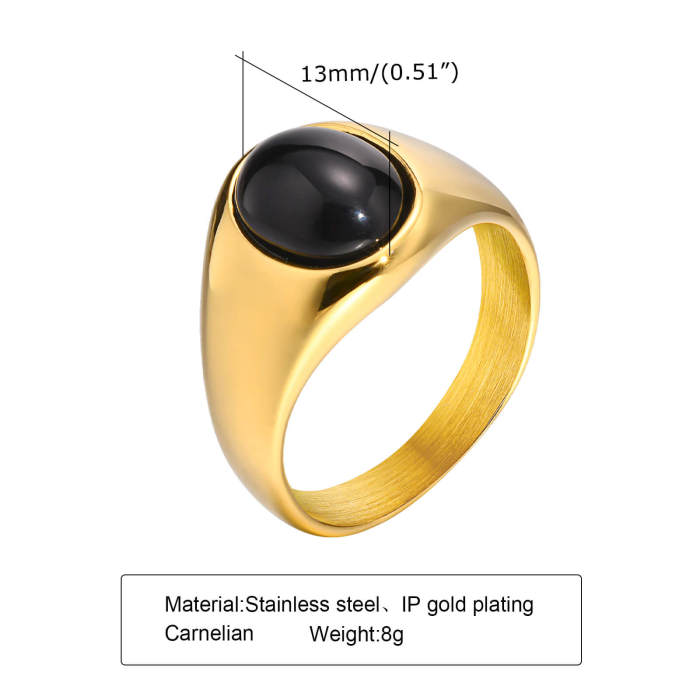 Wholesale Women Stainless Steel Agate Ring