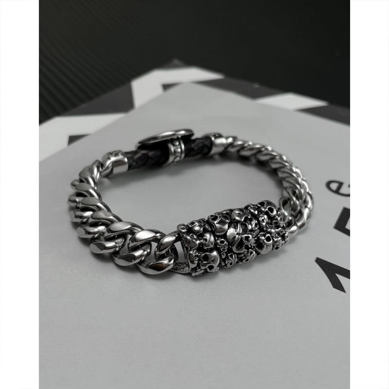 Wholesale Stainless Steel Men Skull Bracelet