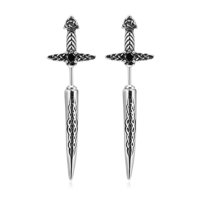 Wholesale Stainless Steel Celtic Knot Sword Earrings