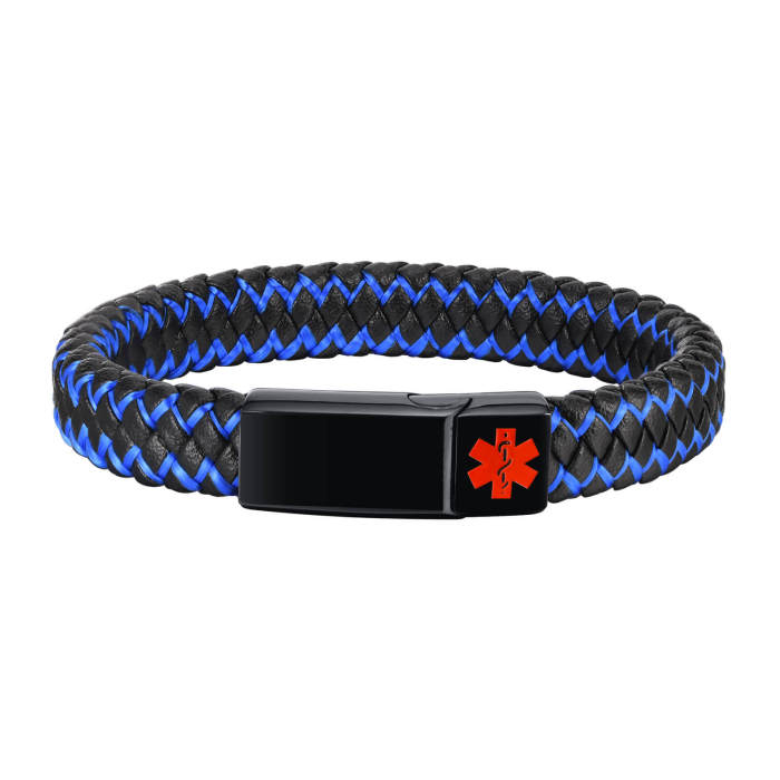 Wholesale Stainless Steel Medical Leather Bracelet