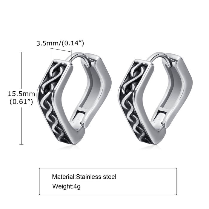 Wholesale Stainless Steel Mens Huggie Earring