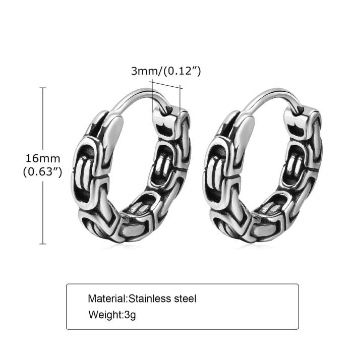 Wholesale Stainless Steel Mens Huggie Earring