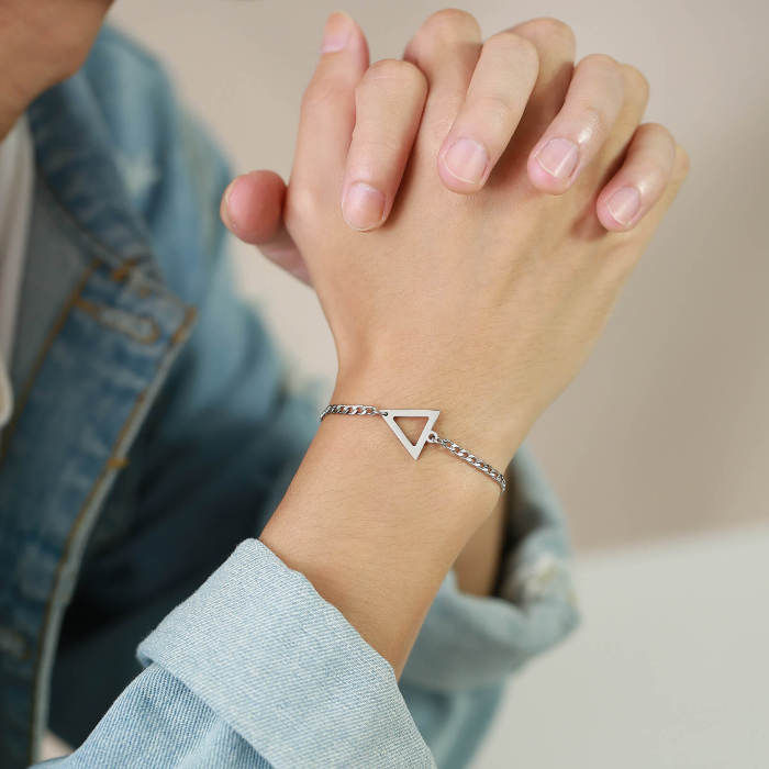 Wholesale Stainless Steel Triangle NK Chain Bracelet