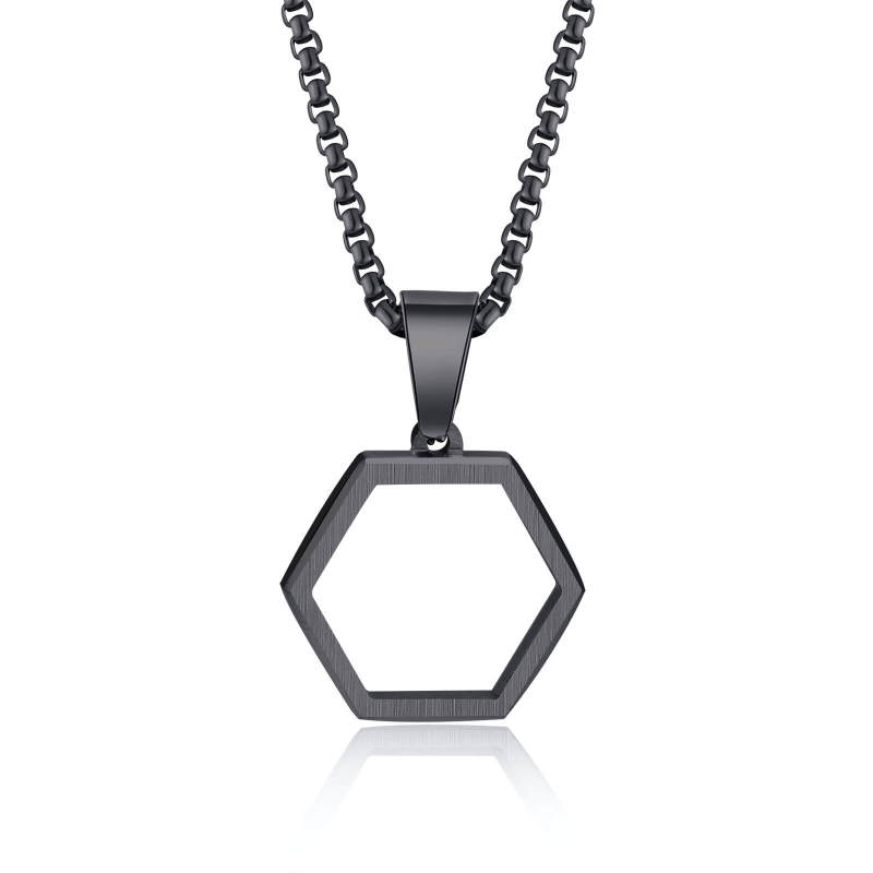 Wholesale Stainless Steel Hexagonal Necklace