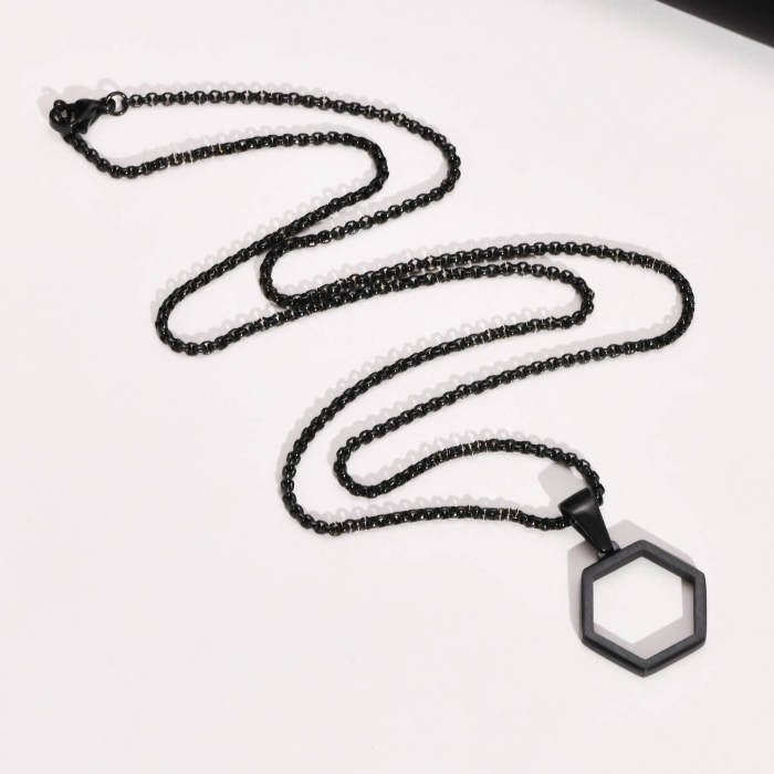 Wholesale Stainless Steel Hexagonal Necklace