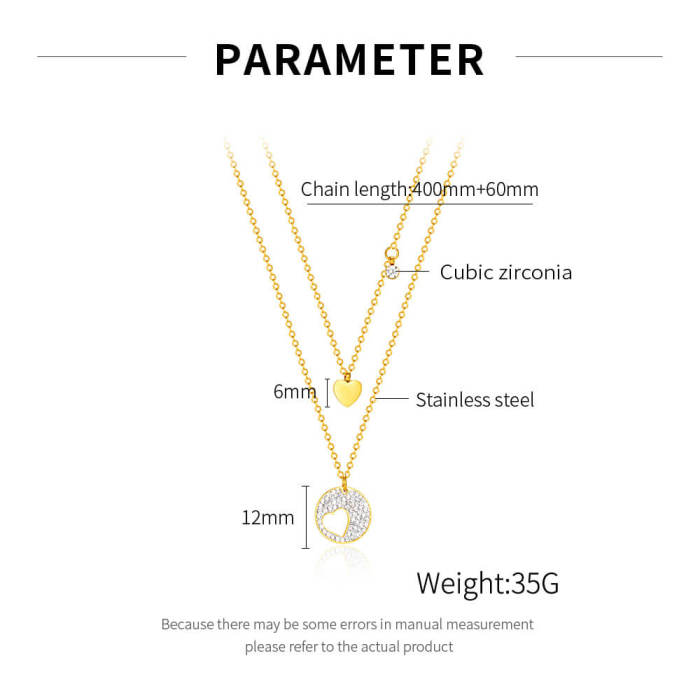 Wholesale Steel Double Layer Love Necklace