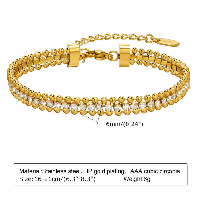 Wholesale Stainless Steel Chain Zircon Bracelets