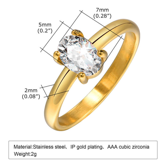Wholesale Stainless Steel White CZ Rings