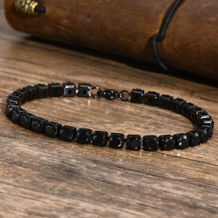 Wholesale Stainless Steel Black Zirconia Bracelet