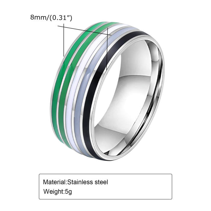 Wholesale Stainless Steel Rainbow Ring Pride