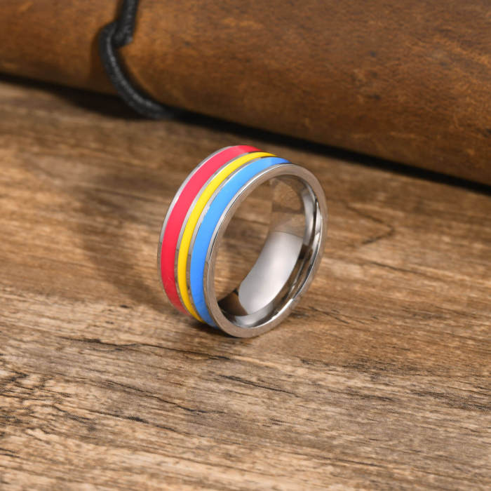 Wholesale Stainless Steel Rainbow Ring