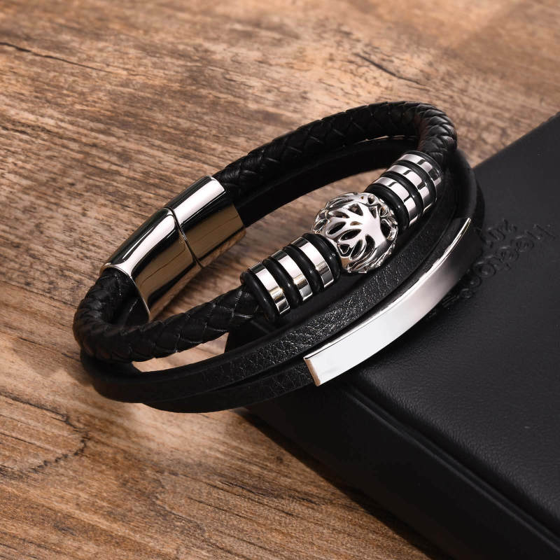 Wholesale Mens Leather Bracelet