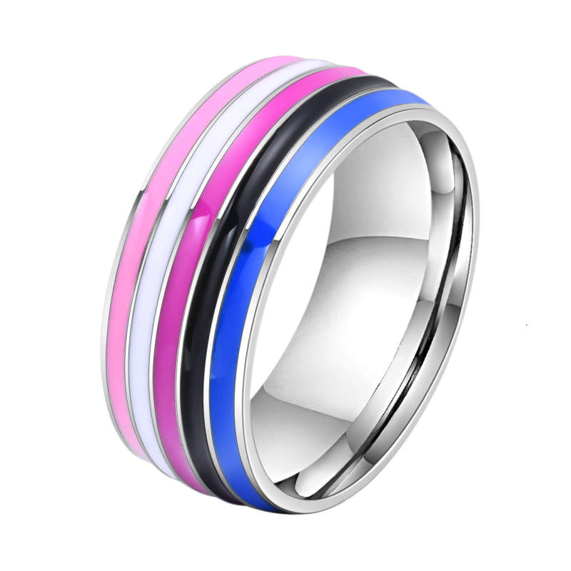 Wholesale Stainless Steel Rainbow Ring Band