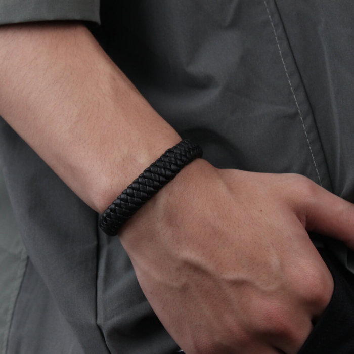Wholesale Men Braided Leather Bracelet