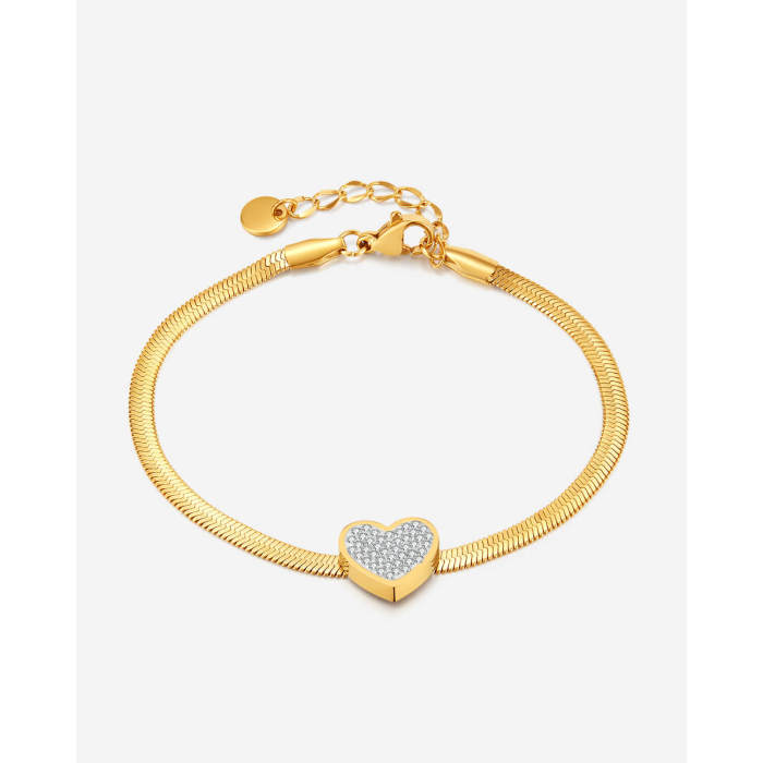 Wholesale Stainless Steel Women Heart Bracelet