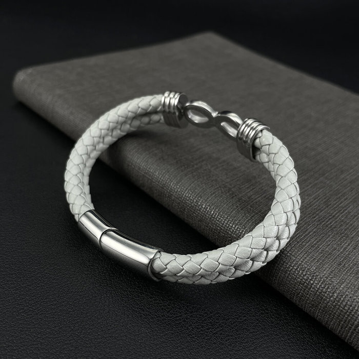 Wholesale Infinity Braided Leather Bracelet