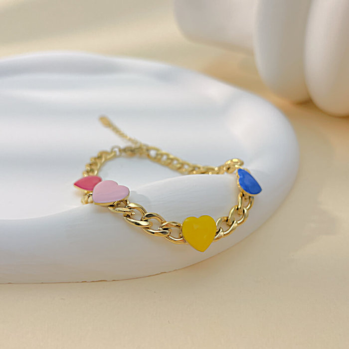 Wholesale Stainless Steel Colorful Love Bracelet