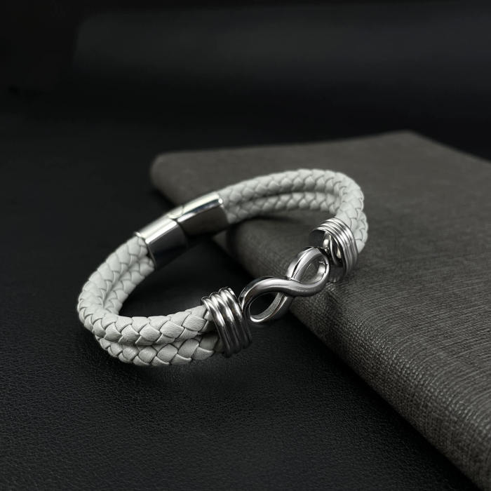Wholesale Infinity Braided Leather Bracelet