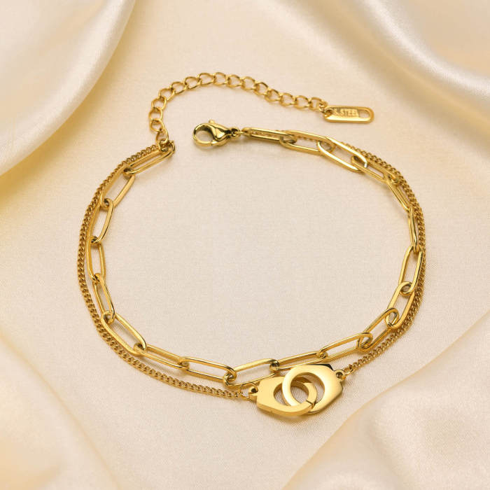 Wholesale Stainless Steel Handcuffs Double Chain Anklet