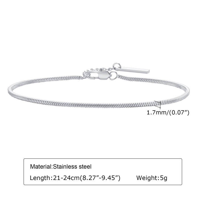 Wholesale Stainless Steel Square Snake Chain Bracelet