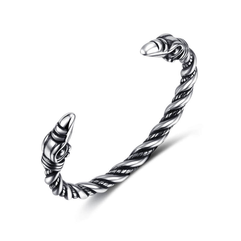 Wholesale Open Stainless Steel Eagle Head Bangle