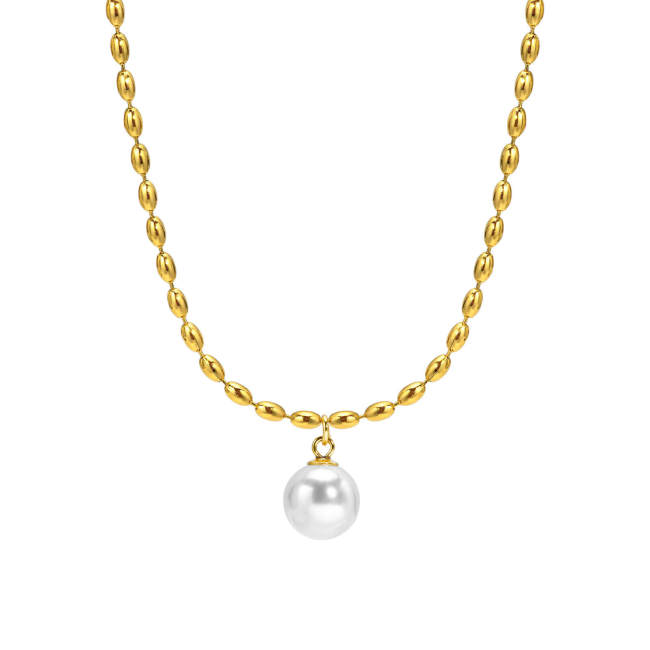 Wholesale Stainless Steel Necklace with Pearl