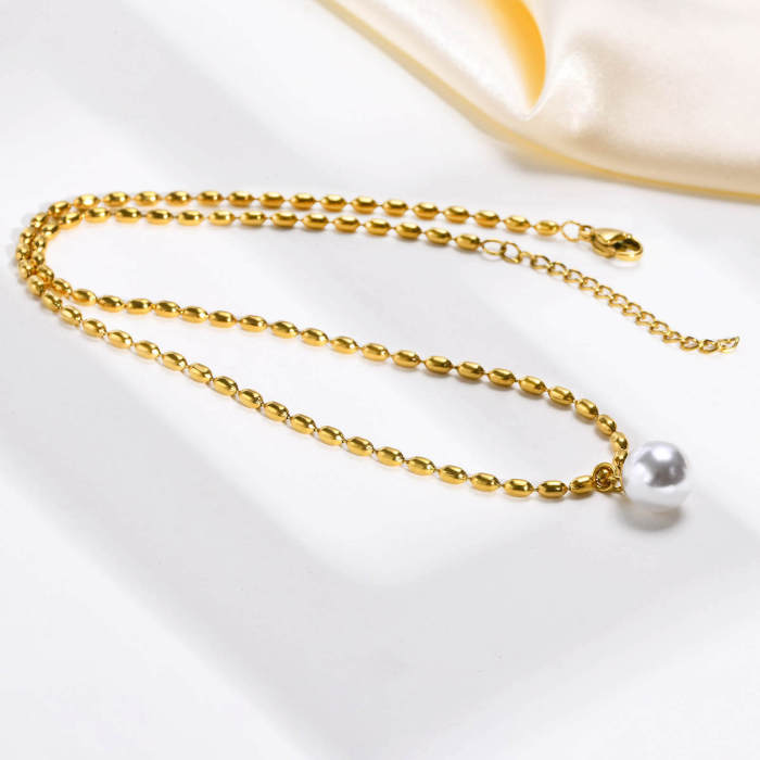 Wholesale Stainless Steel Necklace with Pearl