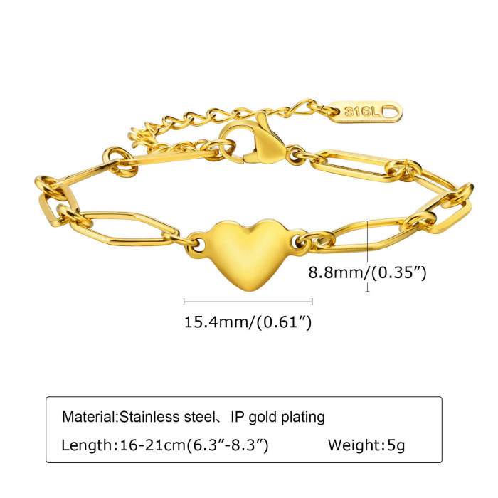 Wholesale Stainless Steel Heart Bracelet Necklace