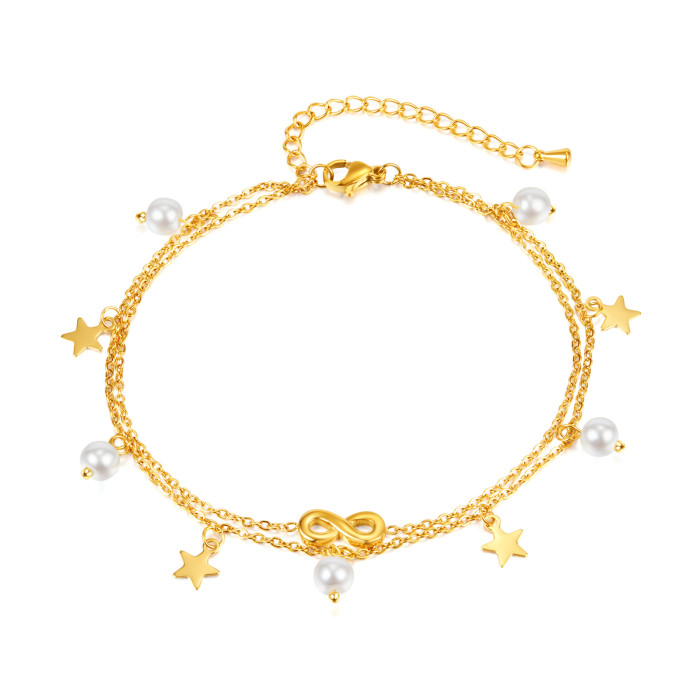 Wholesale Stainiless Steel Anklet with Stars