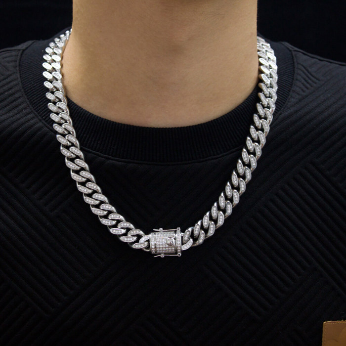 Wholesale Stainless Steel CNC CZ Cuban Necklace