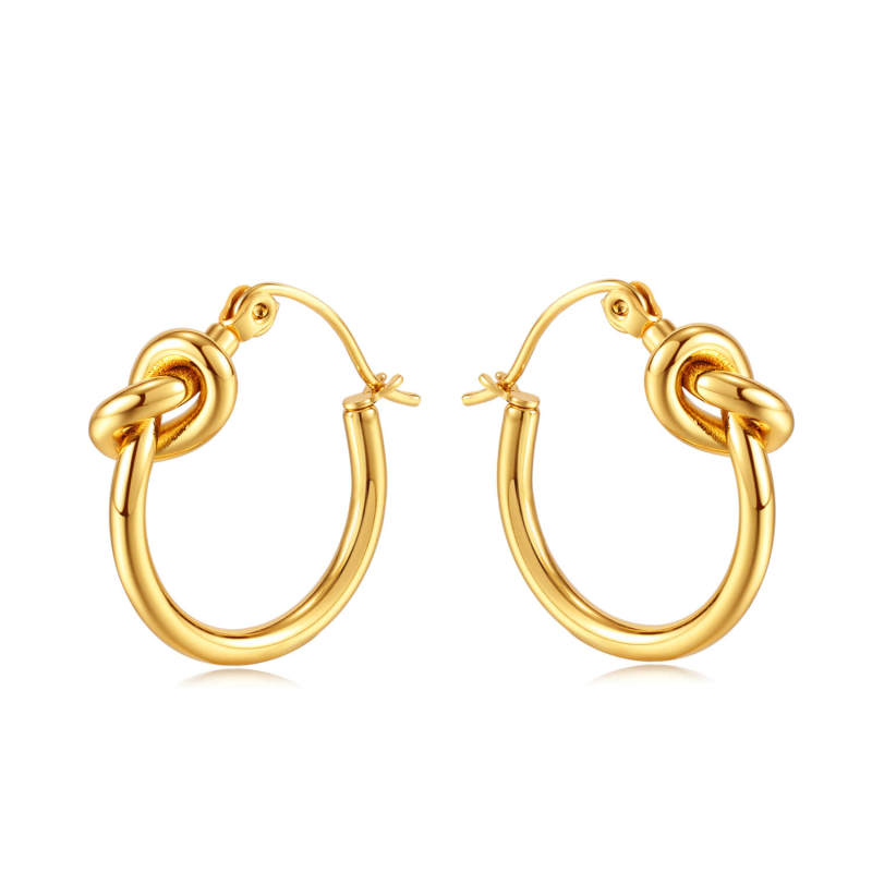 Wholesale Stainless Steel Knote Hoop Earring