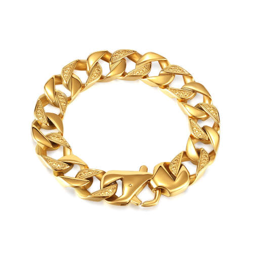 Wholesale Stainless Steel Men Gold Plated Bracelet