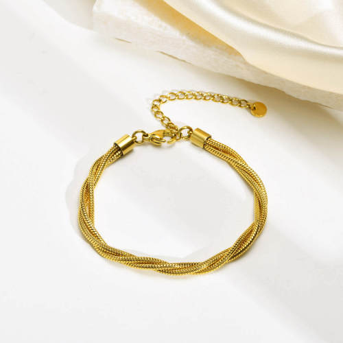 Wholesale Stainless Steel Triple Snake Chain Bracelet