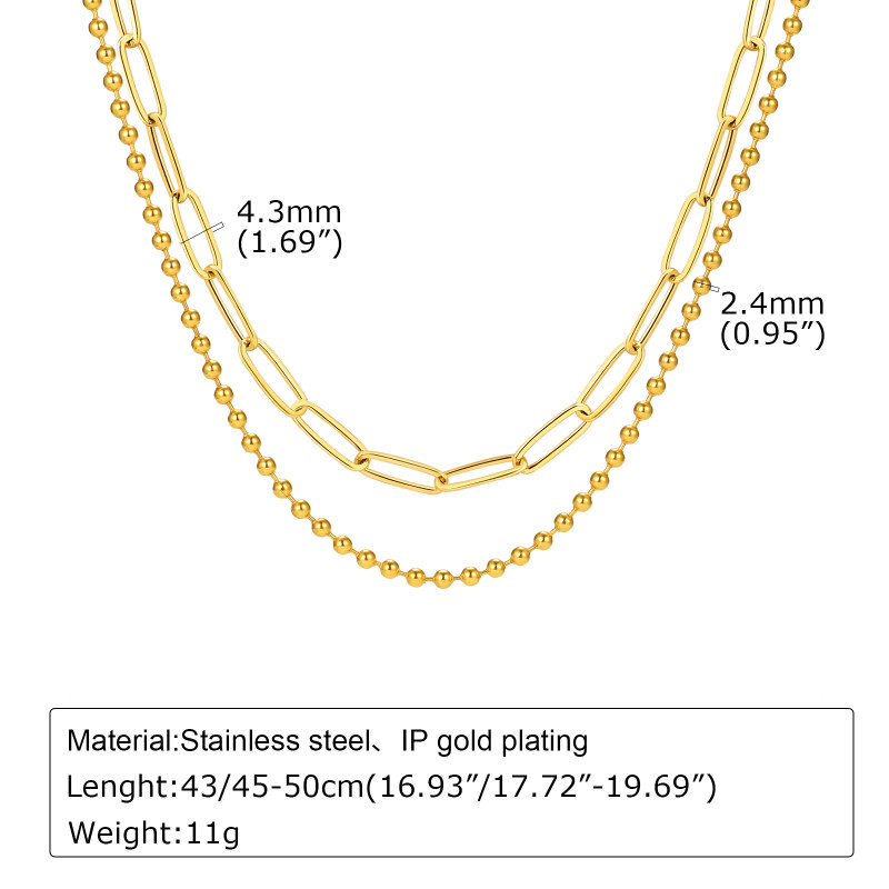 Wholesale Stainless Steel Two Chain Necklace