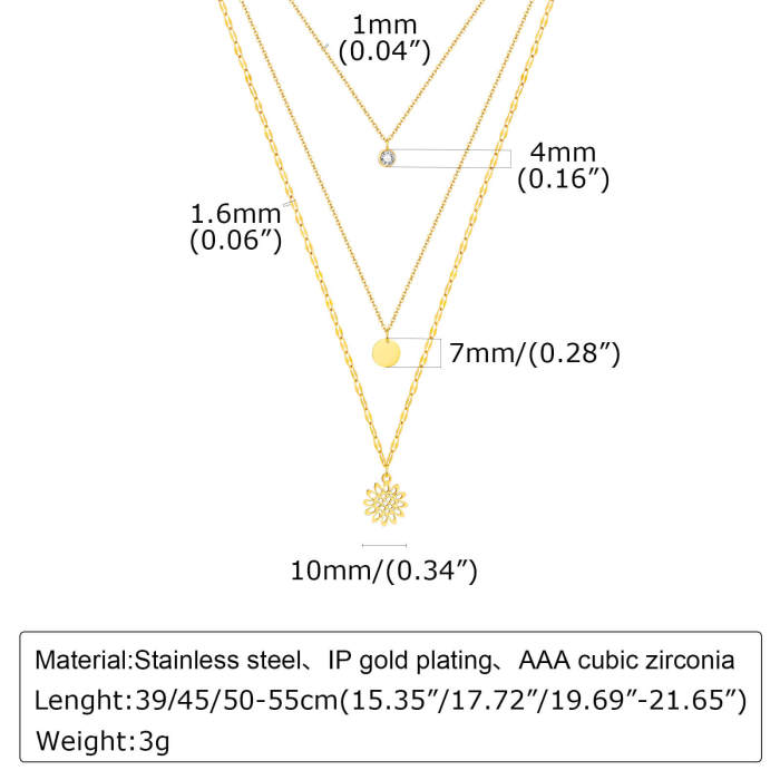 Wholesale Stainless Steel Triple Layered Necklace