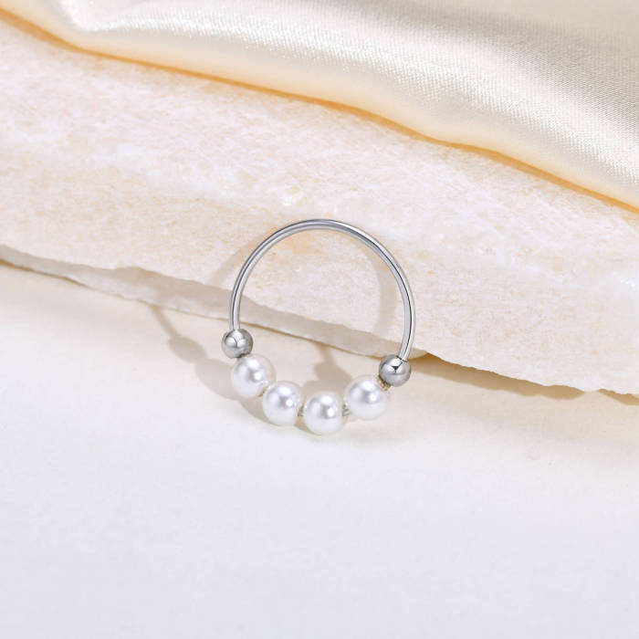 Wholesale Stainless Steel Women Ring with Pearl