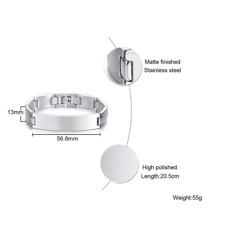 Wholesale Elegant Surgical Grade Steel Medical Alert ID Bracelet