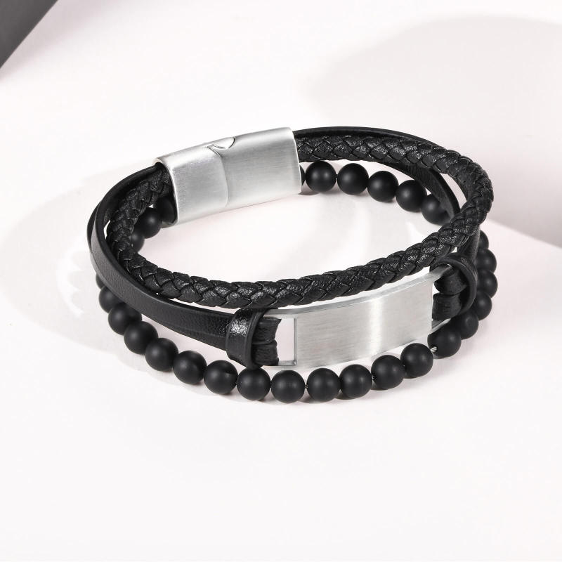 Wholesale Mens Personalized Leather Bracelets