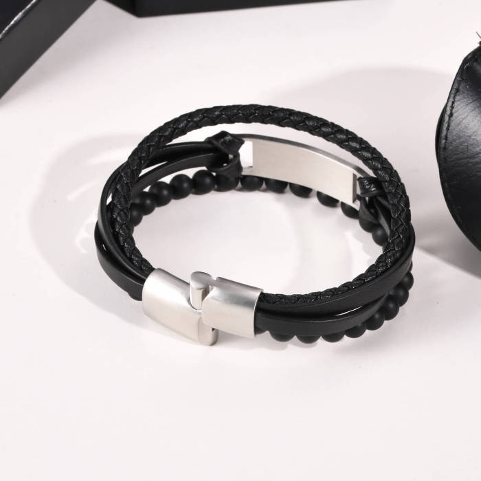 Wholesale Mens Personalized Leather Bracelets